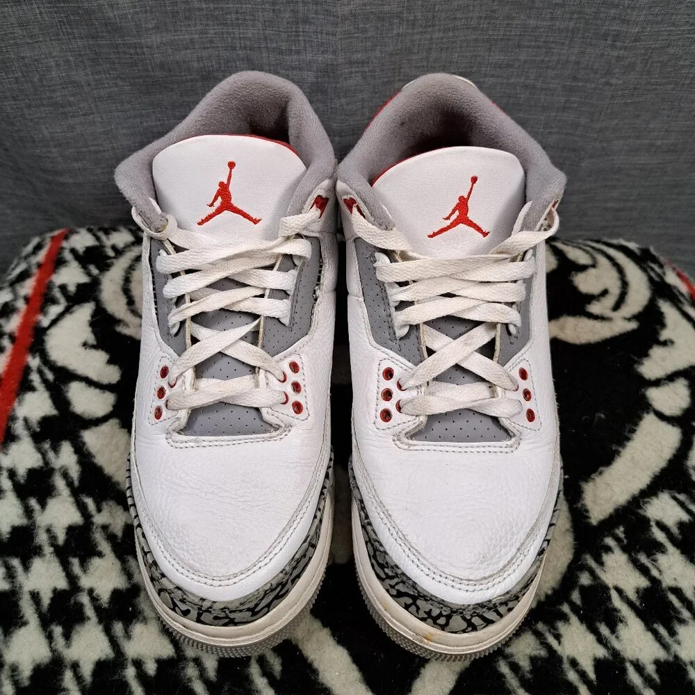 %Nike Air Jordan 3 Retro Fire Red Kids Sneakers AJ7
